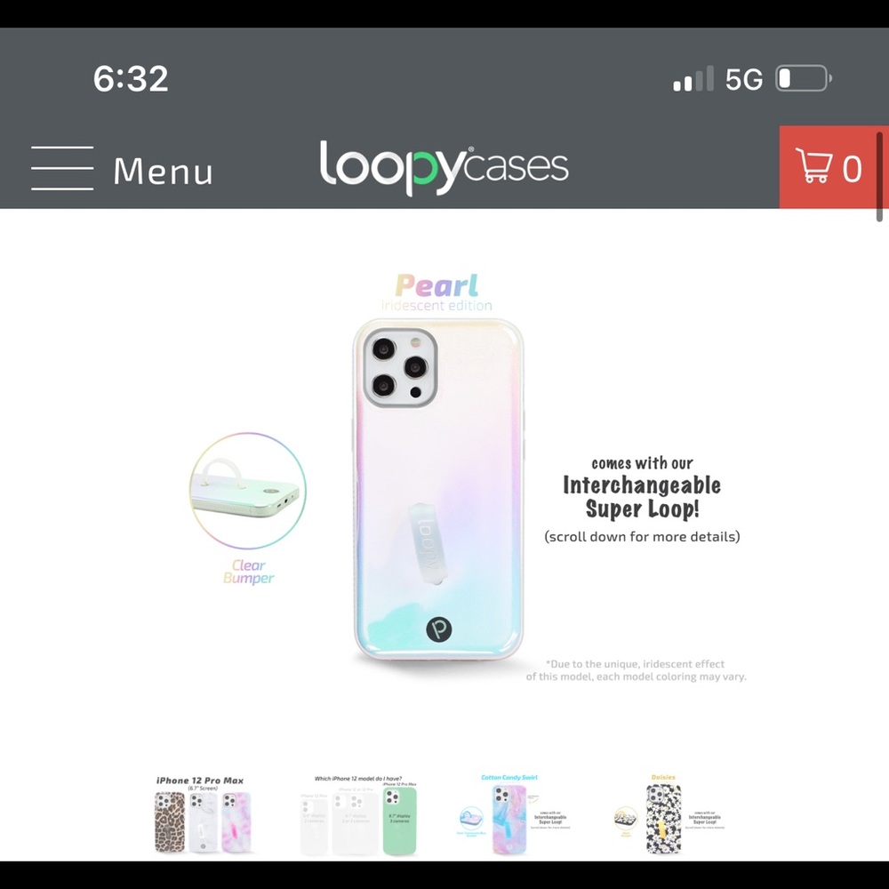 Gently used loopy. Few scratches on back.